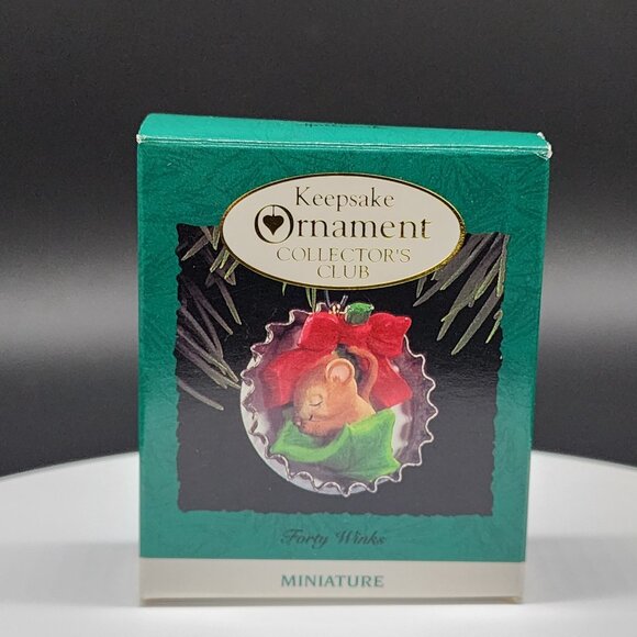 Hallmark Keepsake Ornament Collector's Club 1993 Forty Winks Mouse In Bottle Cap - Picture 5 of 8
